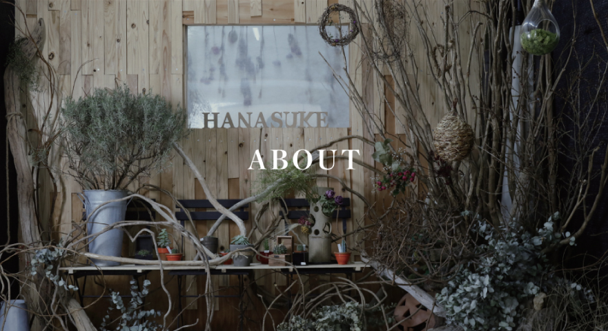 はな輔の流木を使った店舗装飾